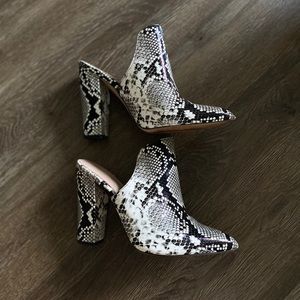 Aldo snakeskin block heels